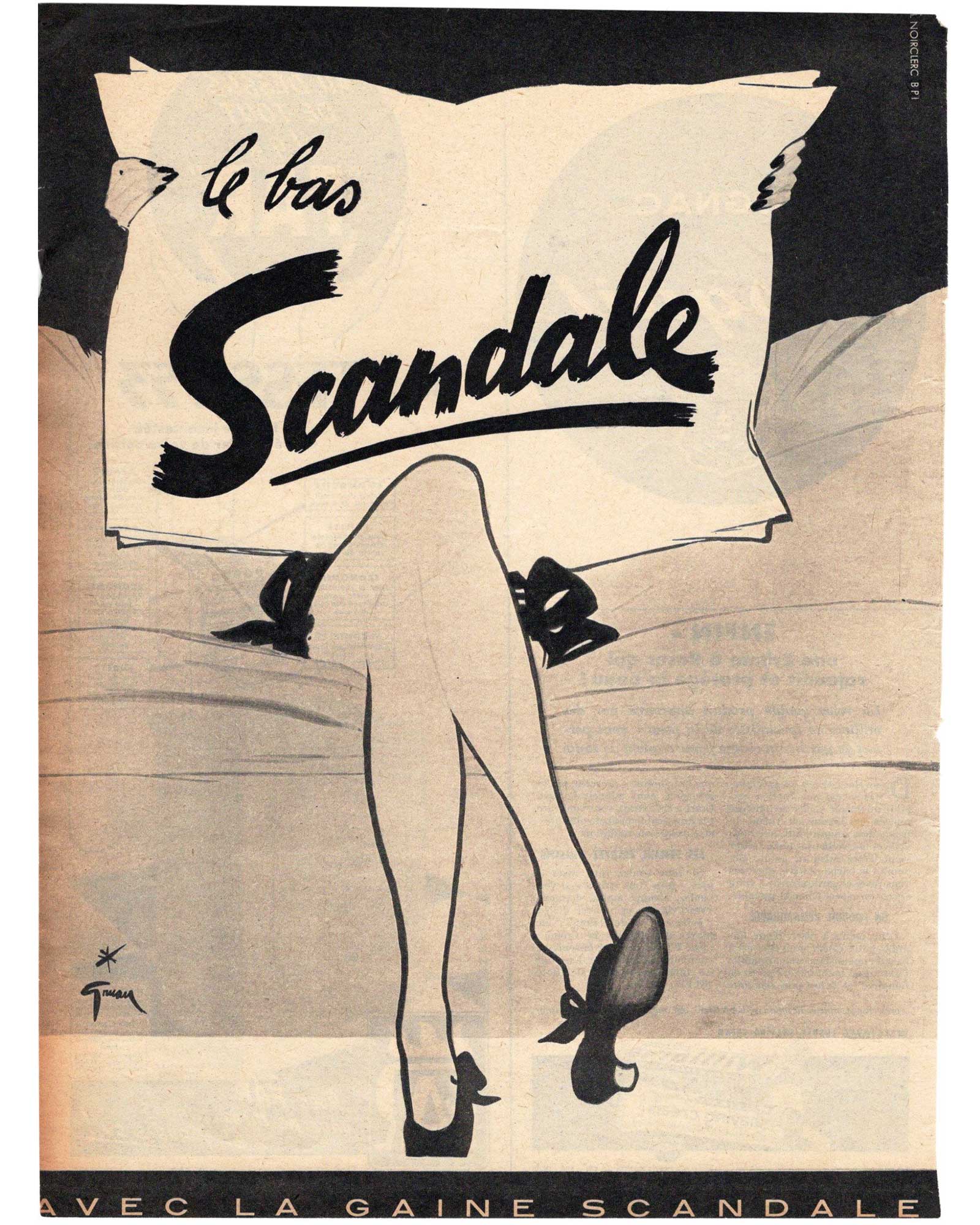 ルネ・グリュオー≪スキャンダルのストッキング≫（新聞を読む女性