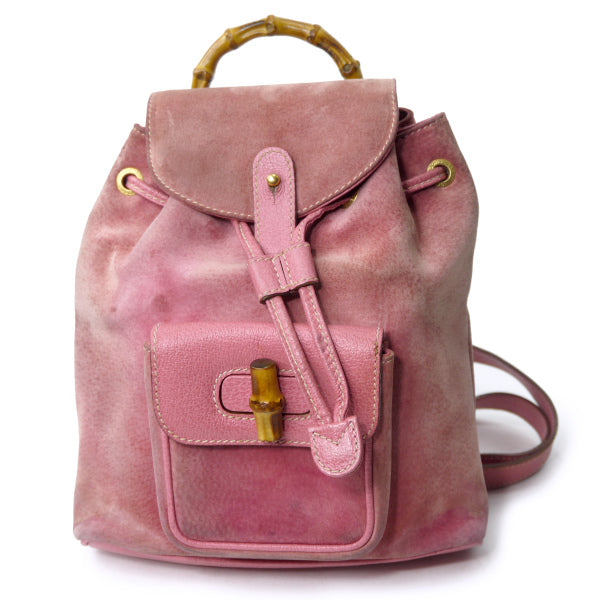 OLD Gucci レア!バンブー スエードミニリュック（ピンク） – Vintage