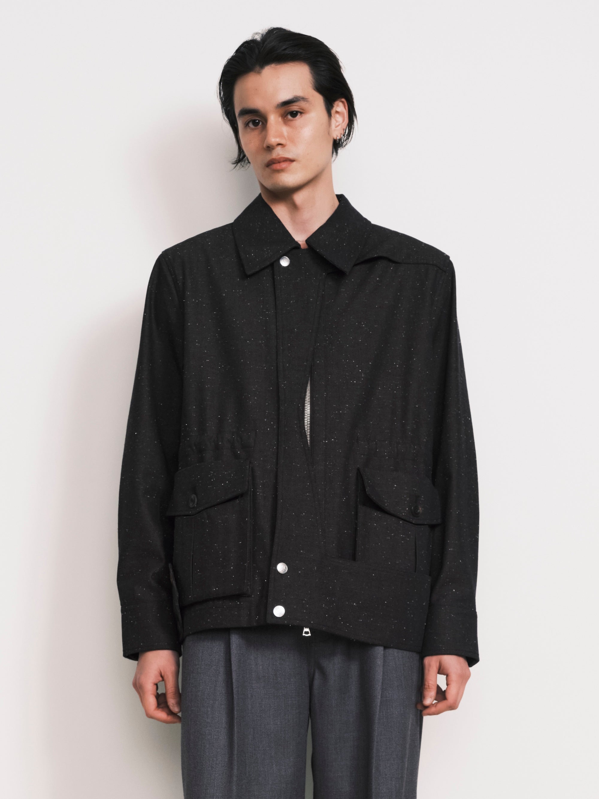 NULLUS / Deconstructed Collar Michigan Jacket Brown - Road Sign