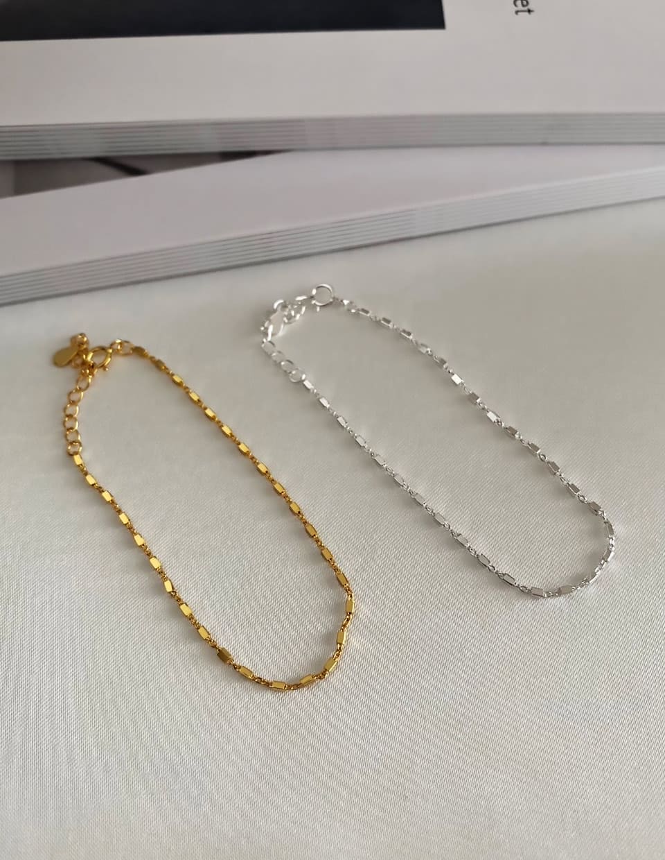 キューブチェーンブレスレット SV925 – 金属アレルギー対応の