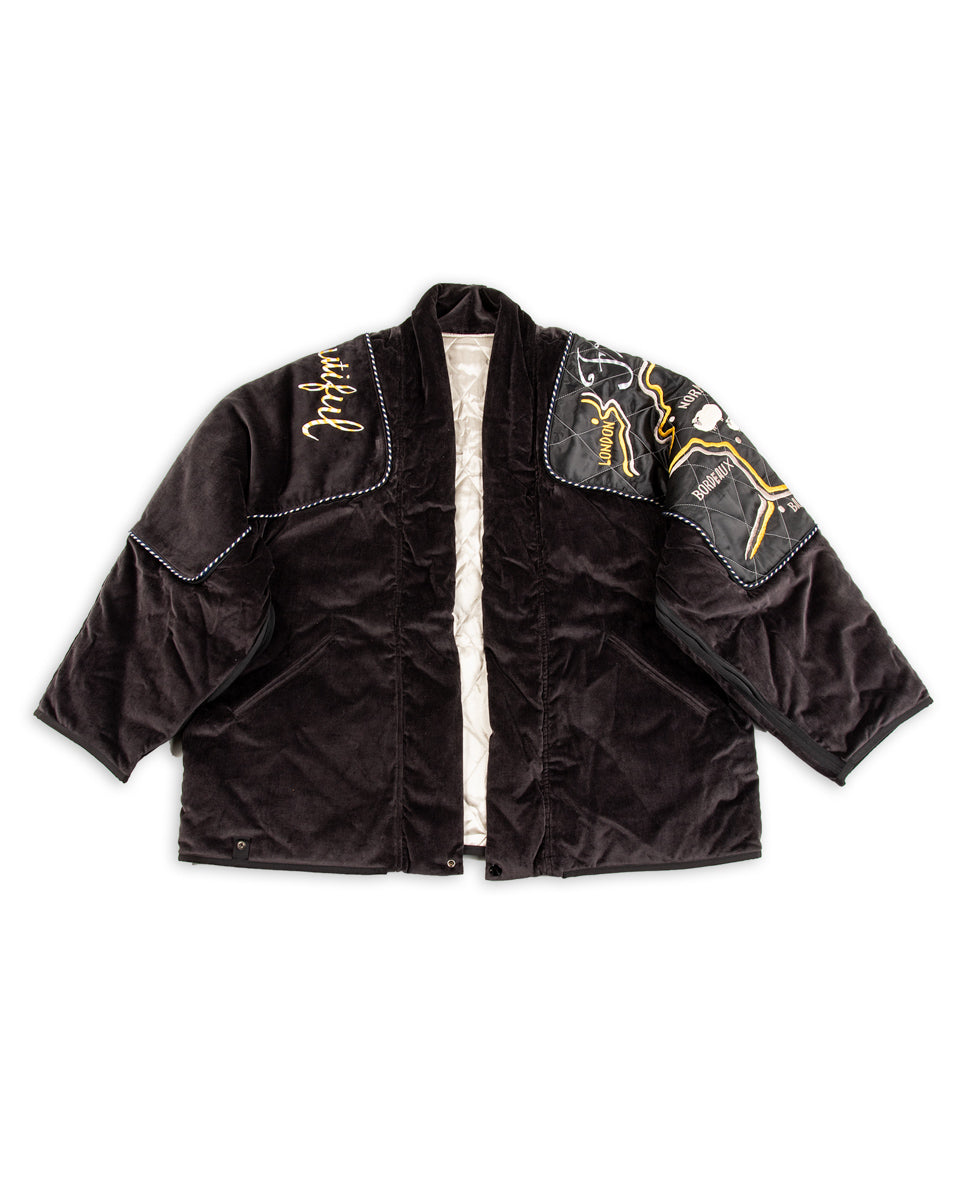 Kapital Velveteen KESA SHAM BOMBER JKT (Beautiful FRANCE) - Black