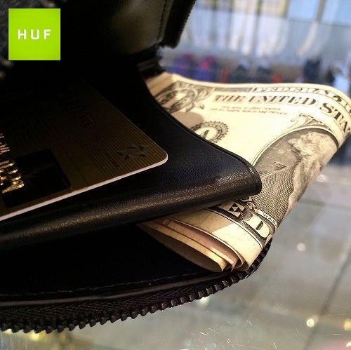 HUF ”FUCK IT”LEATHER BIFOLD & HALF ZIP WALLET!! | GAME [Kumamoto]