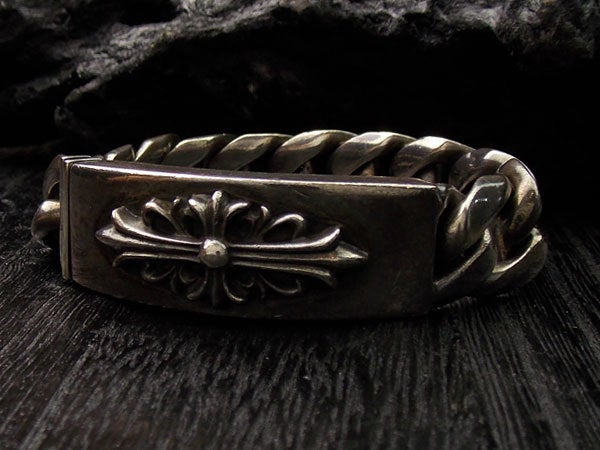VINTAGE CHROME HEARTS Floral Cross ID Bracelet | アクセサリー