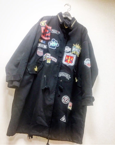 完売 春物ワッペン、ワッペン、ワッペン〜〜リメイク モッズコート