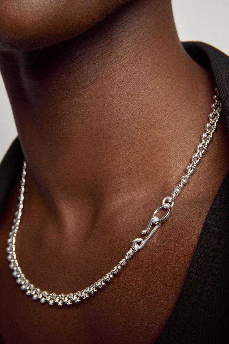 ALL BLUES | DNA NECKLACE MID / POLISHED SILVER シルバー925