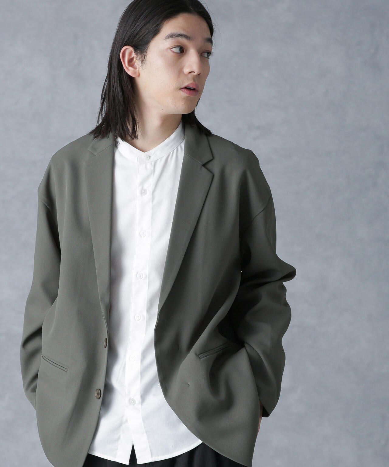 ストレッチ ツイル ワイド ジャケット ( セットアップ 可 )