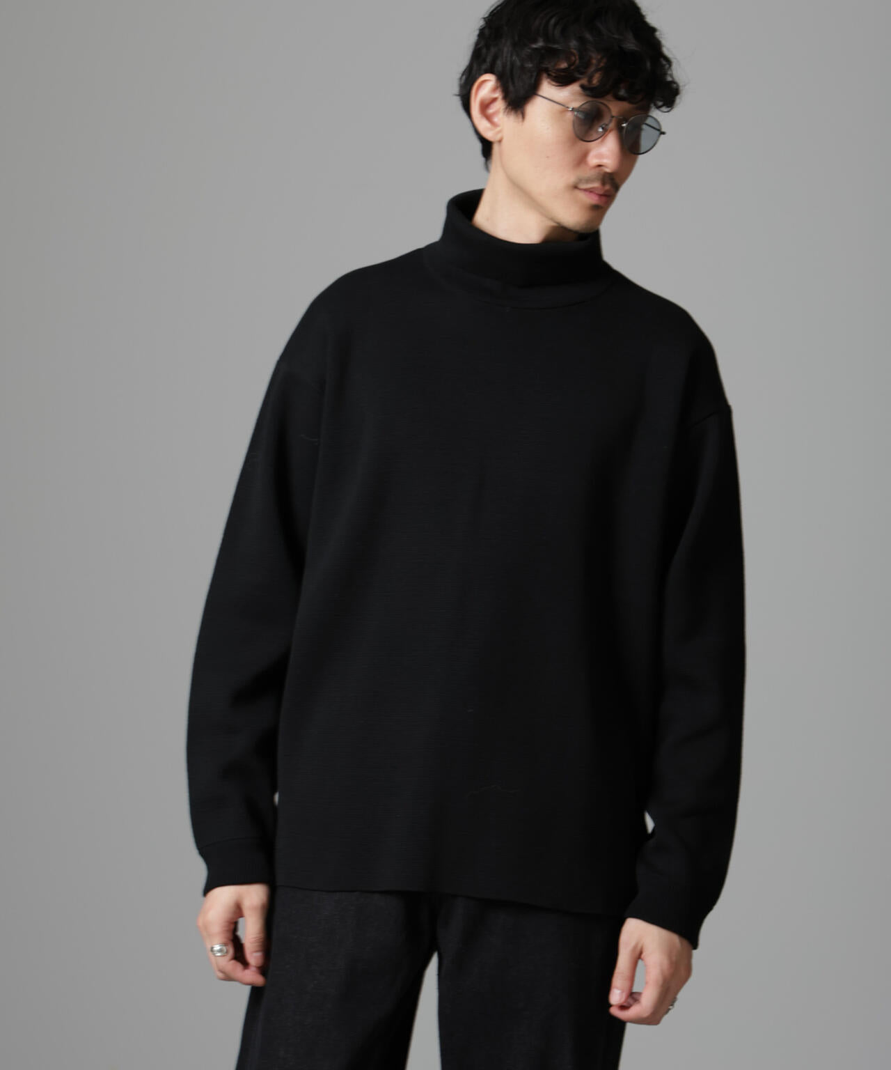 ミラノリブ ワイド タートルネック ニット