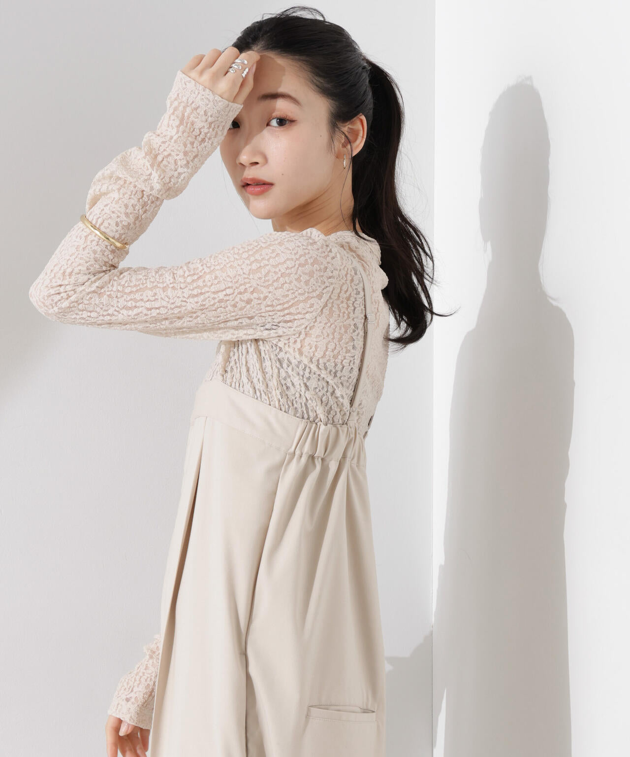 シアー レース カット トップス