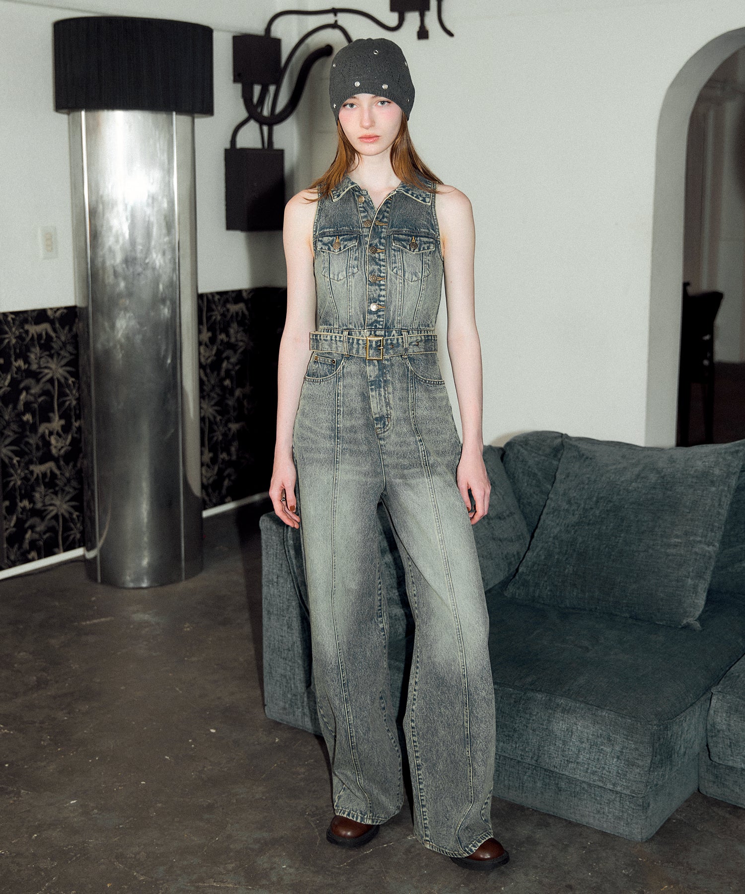 ノースリーブデニムオールインワン｜ACLENT（アクレント）