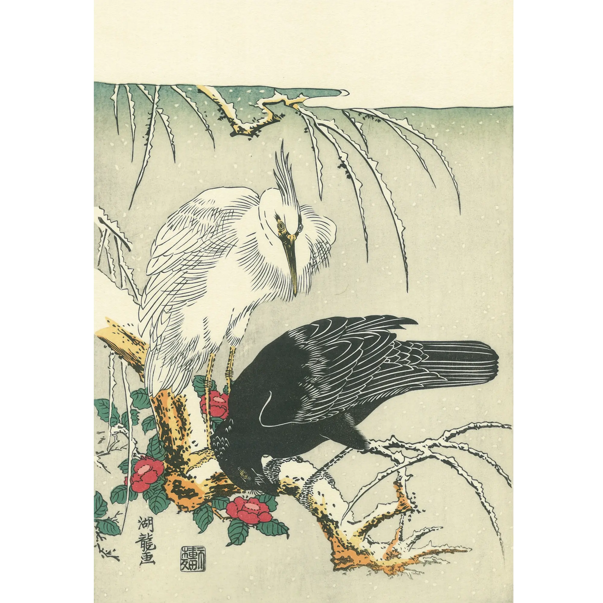 Isoda Koryusai（磯田湖竜斎） 磯田湖竜斎「雪中烏鷺」｜オンライン