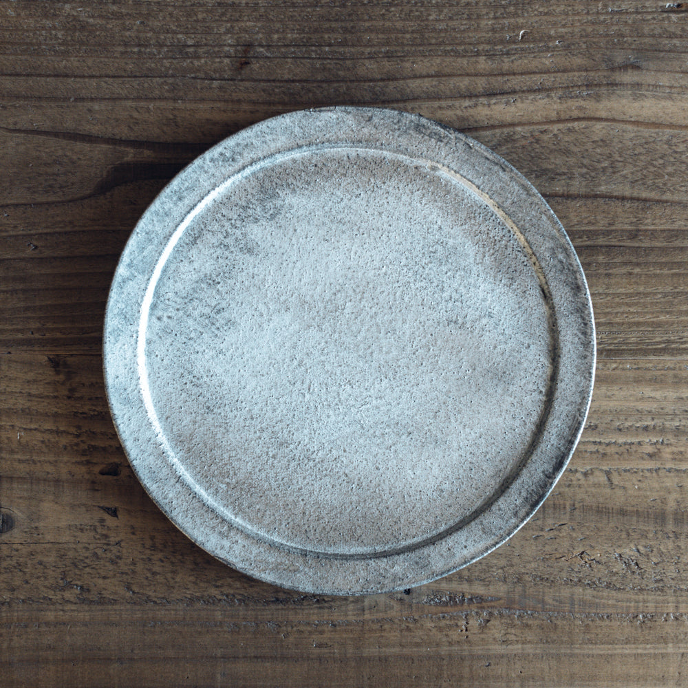 7寸細リム皿 (銀彩)｜フルカワゲンゴ おしゃれ かっこいい 高級感 食器