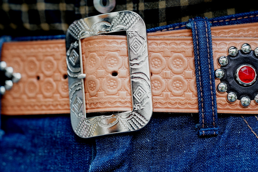 Dapper's × ACE WESTERN BELTS 1488B ”Denver 1930's Style Studs Belt