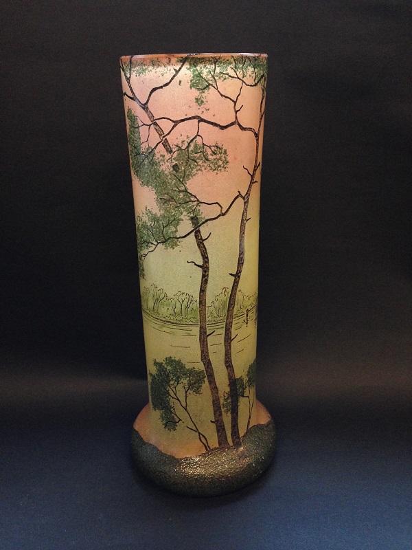 フランスアンティーク ルグラ・アールヌーボー エナメル彩風景 - Grand