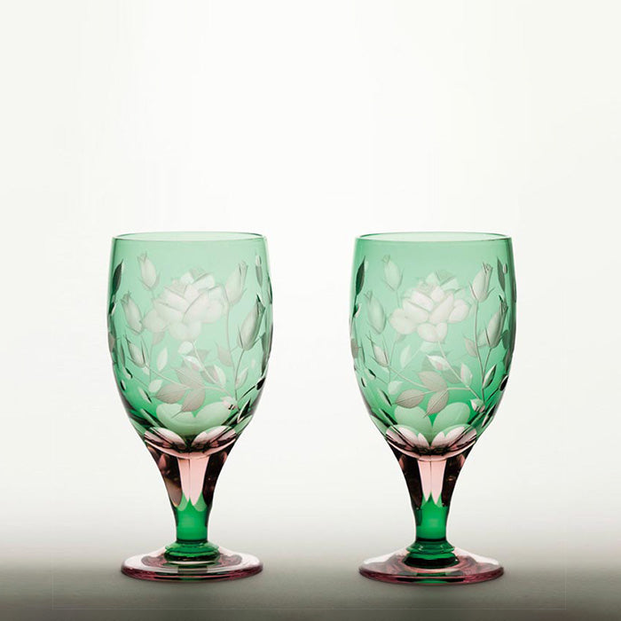 M-6081-2PG 薔薇文様 足付ビール杯 ペア – 硝子工房 彩鳳