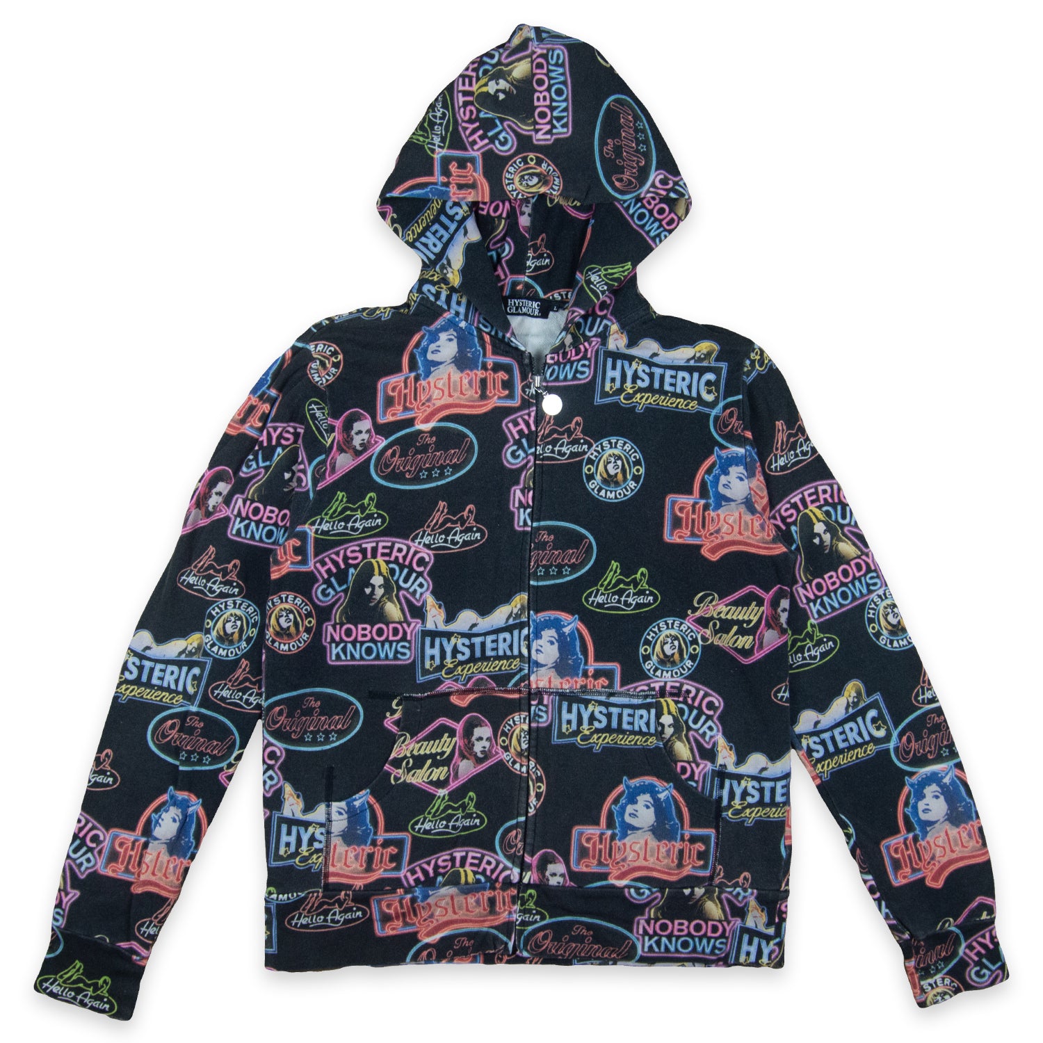 Hysteric Glamour Neon Logo All Over Print Zip Up Hoodie – SaolMortem
