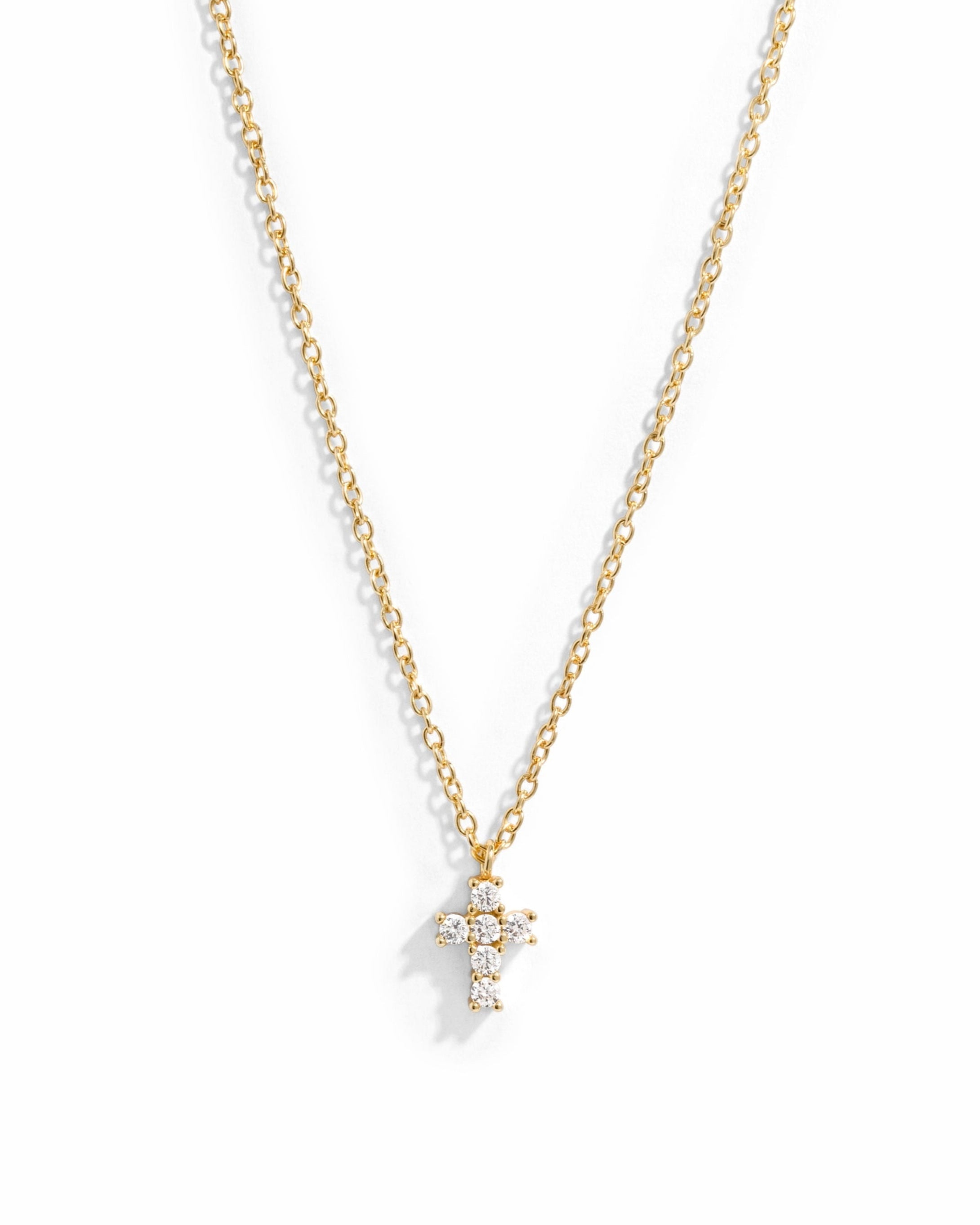 Tiny Dainty Diamond Cross Necklace – Sami Jewels