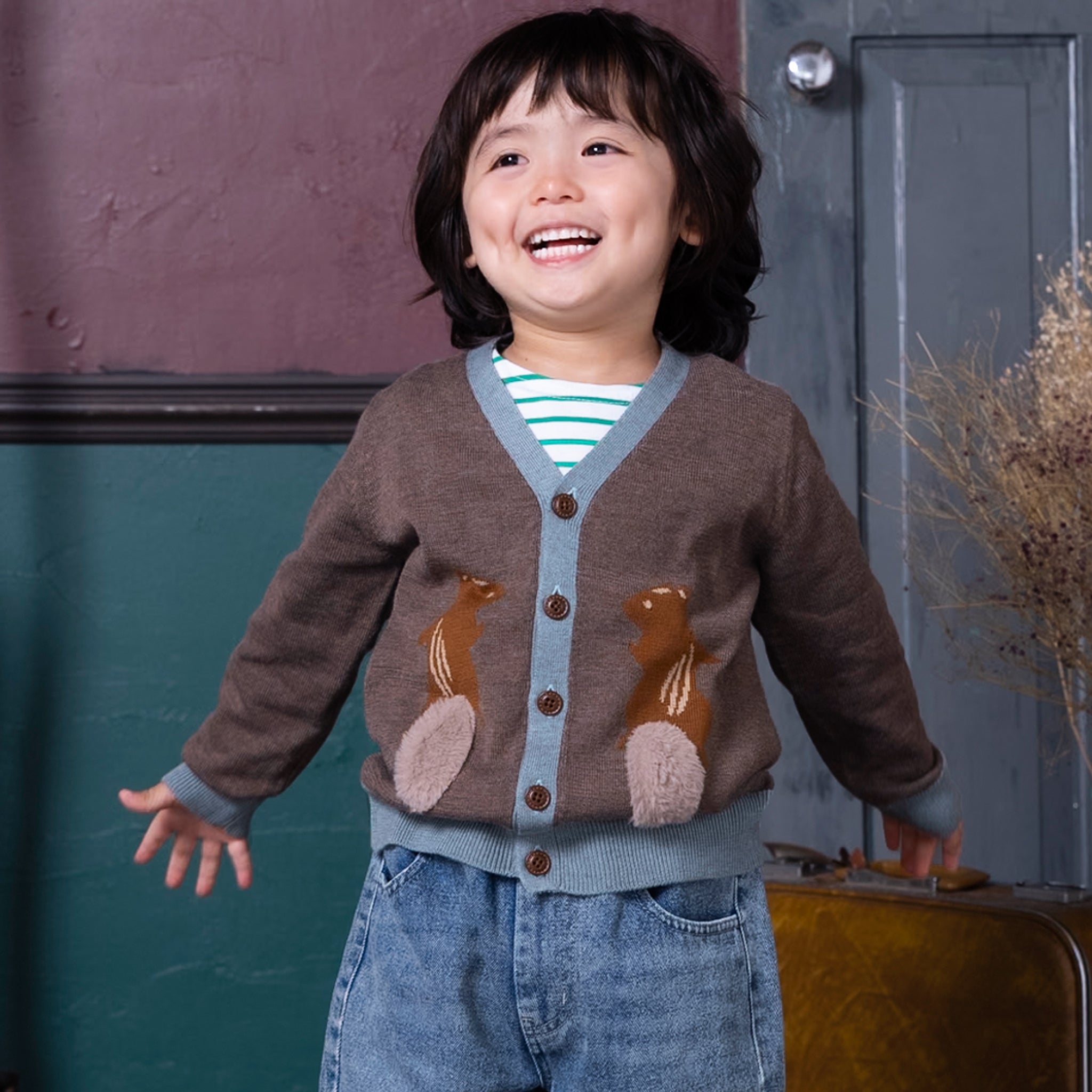 SALE 30%OFF / キッズ&ママサイズ】ami amie : リスカーディガン