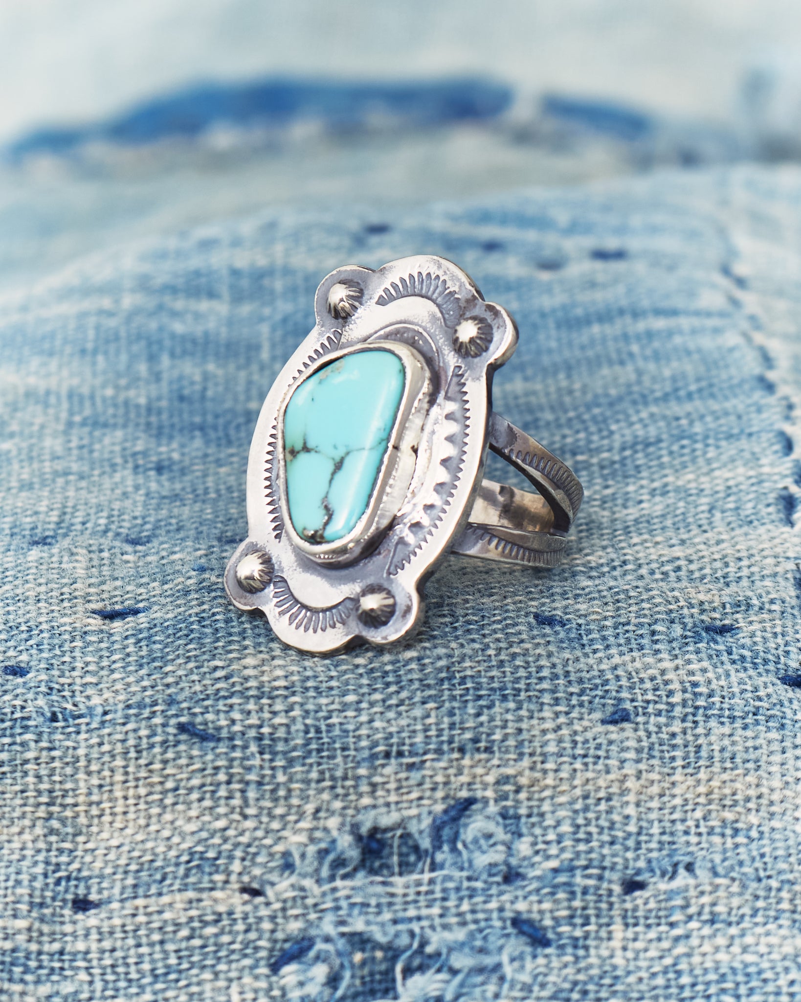 Larry Smith 4 Point Turquoise Ring RG-0065 – Second Sunrise