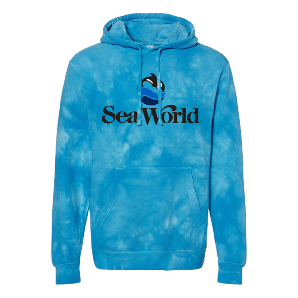 SeaWorld Tie-Dye Logo Blue Hoodie - SeaWorld Parks & Entertainment