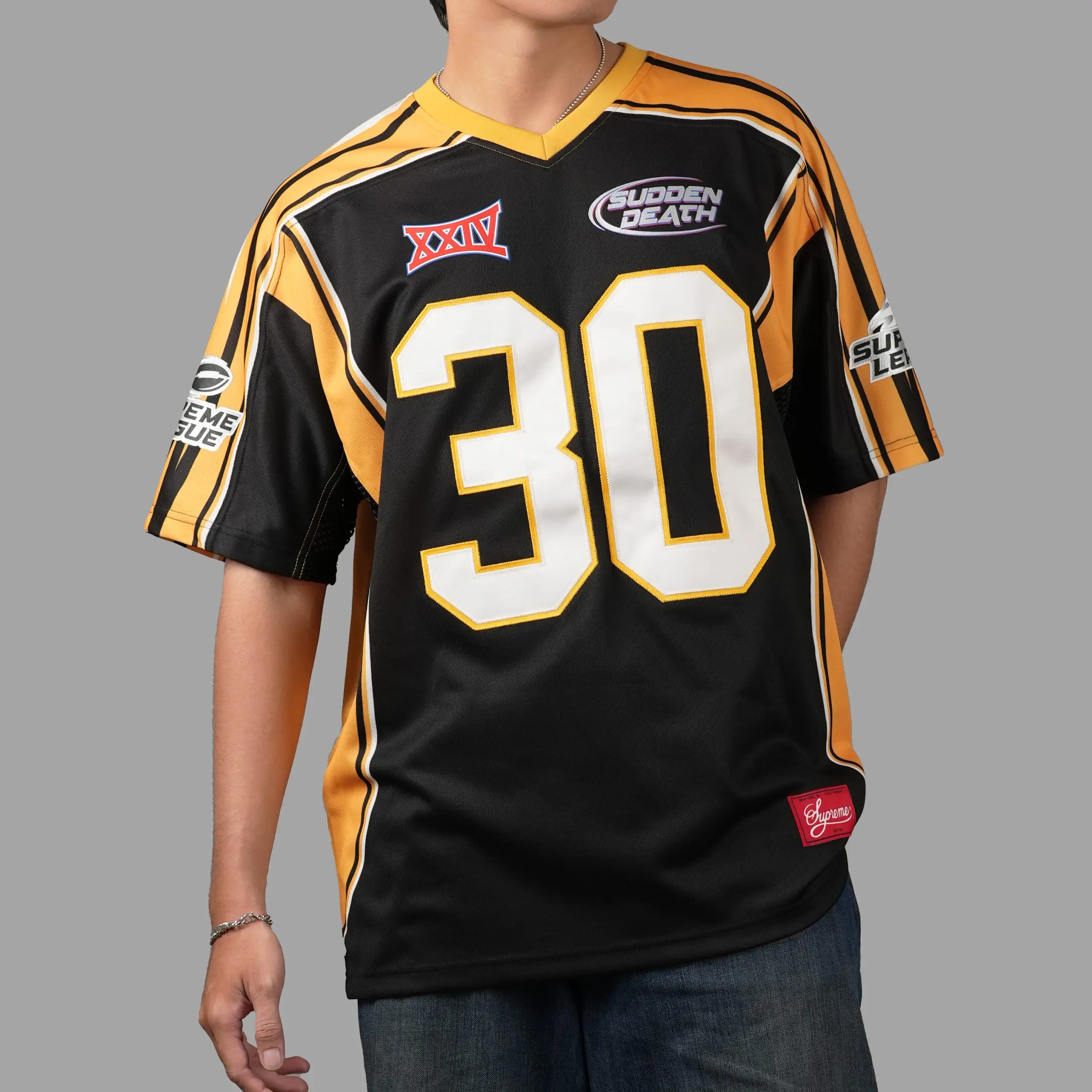 Supreme Sudden Death Football Jersey Black SS24 | Senikersku