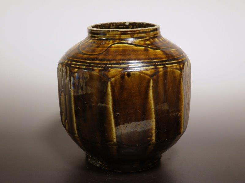 仙遊洞 李朝 あめ釉 面取壺