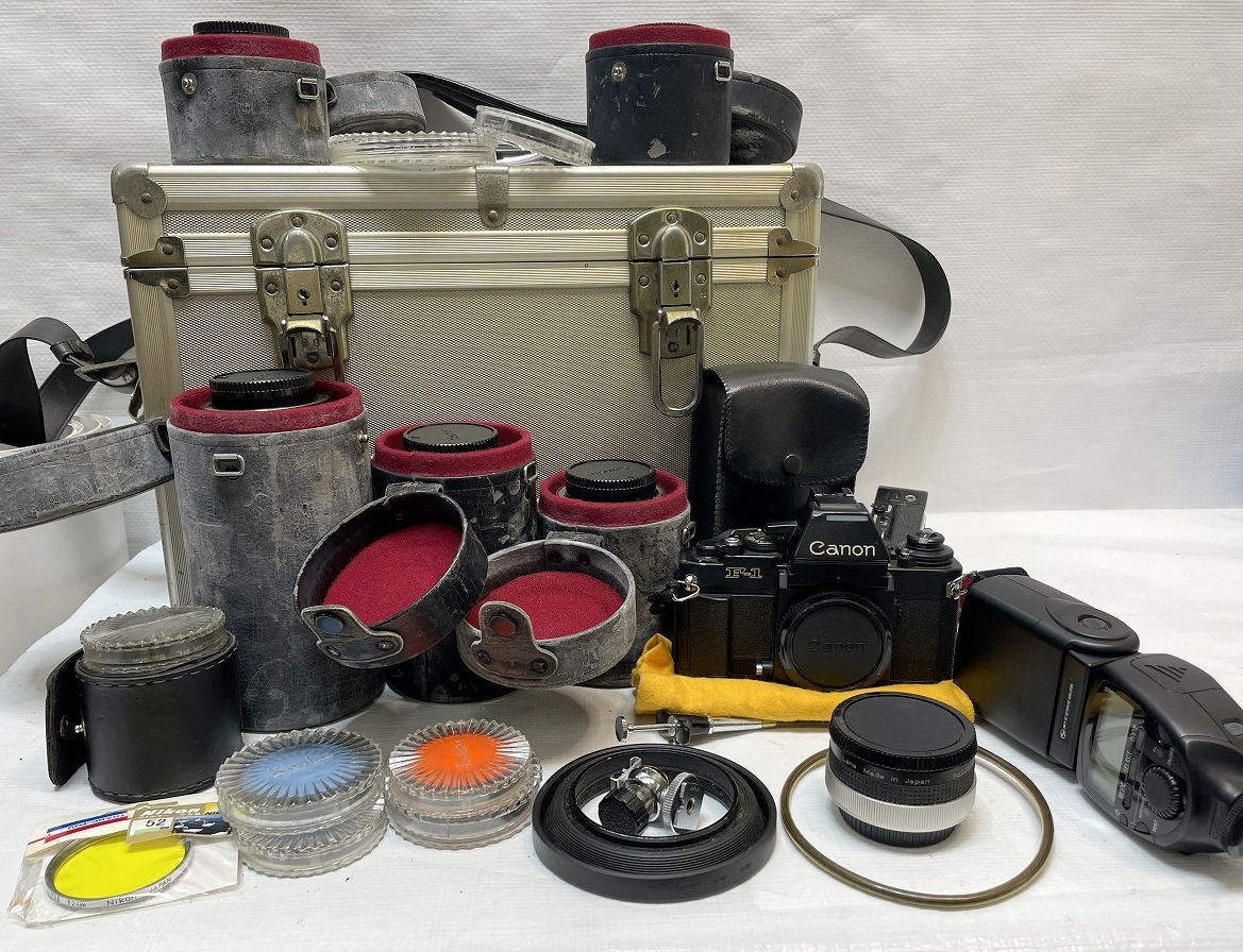 アンティーク まとめて canon キャノン F-1 一眼フィルムカメラ レンズ