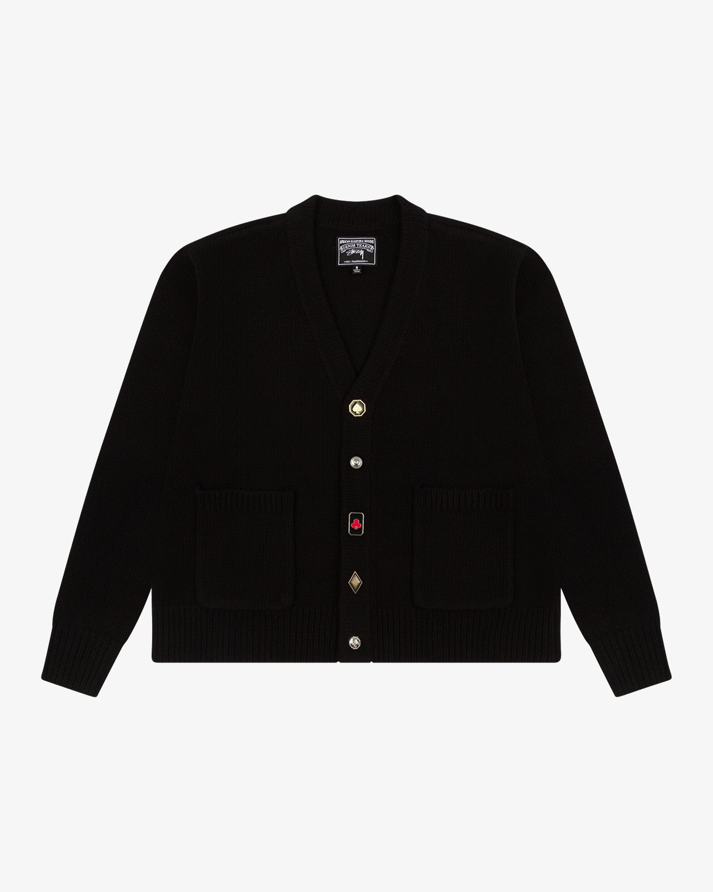 DENIM TEARS DT SUITS CARDIGAN: Stussy Tears (Black) | DSMG E-SHOP