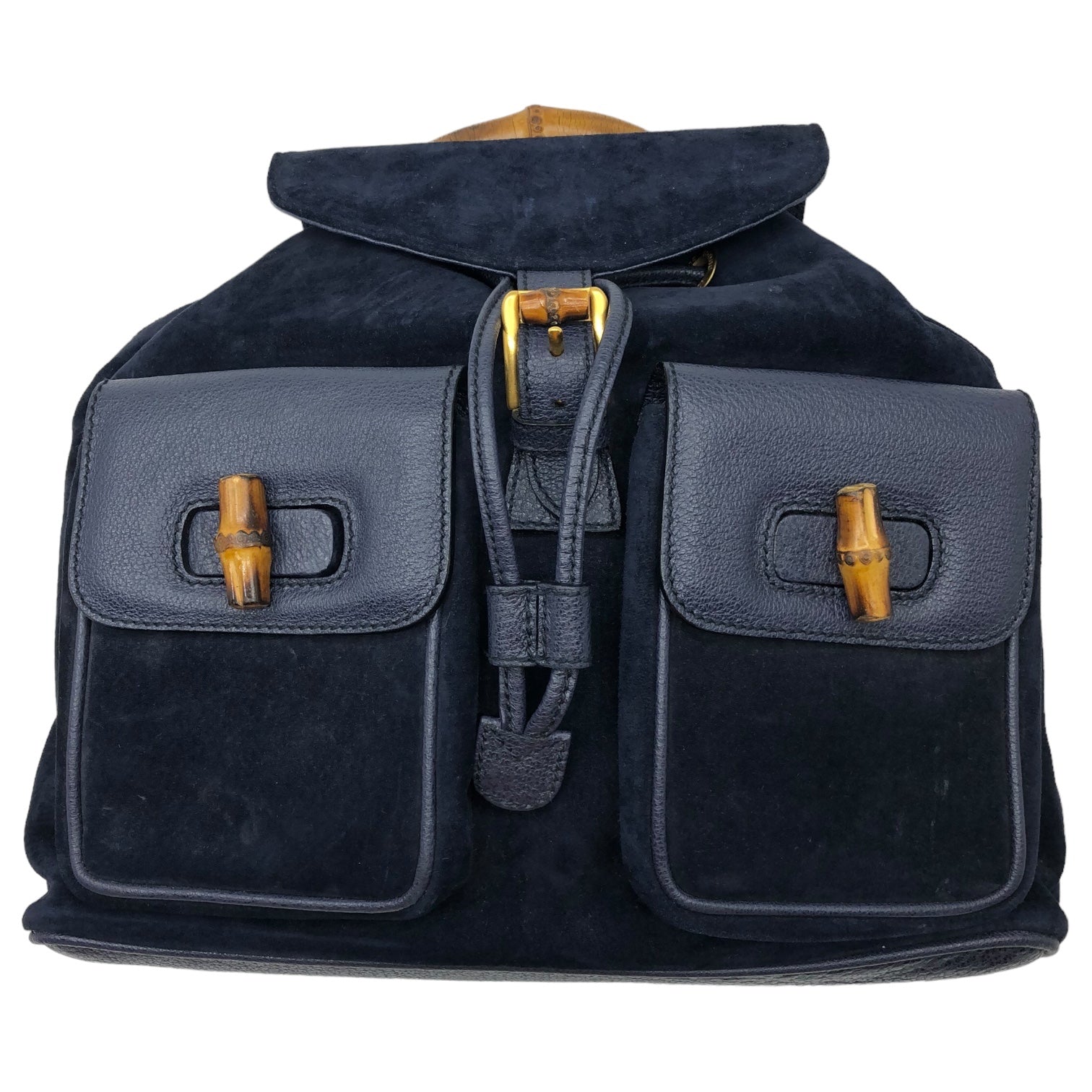 GUCCI(グッチ) vintage suede leather bamboo backpack ヴィンテージ