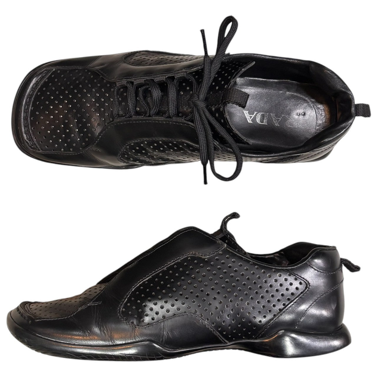 PRADA(プラダ) 00's Perforated leather square toe shoes パンチング