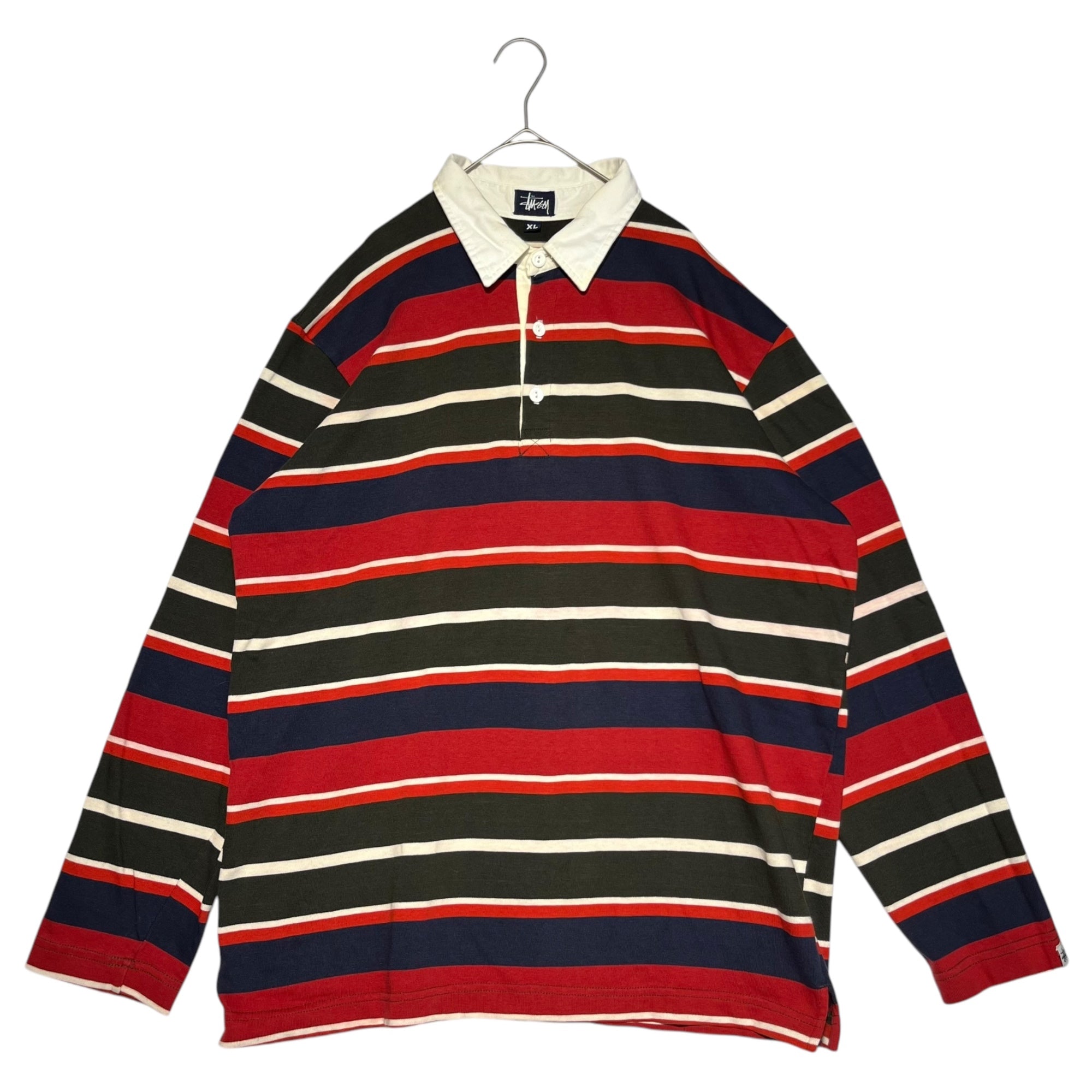 STUSSY(ステューシー) 90's～00's Multicolor striped rugby shirt