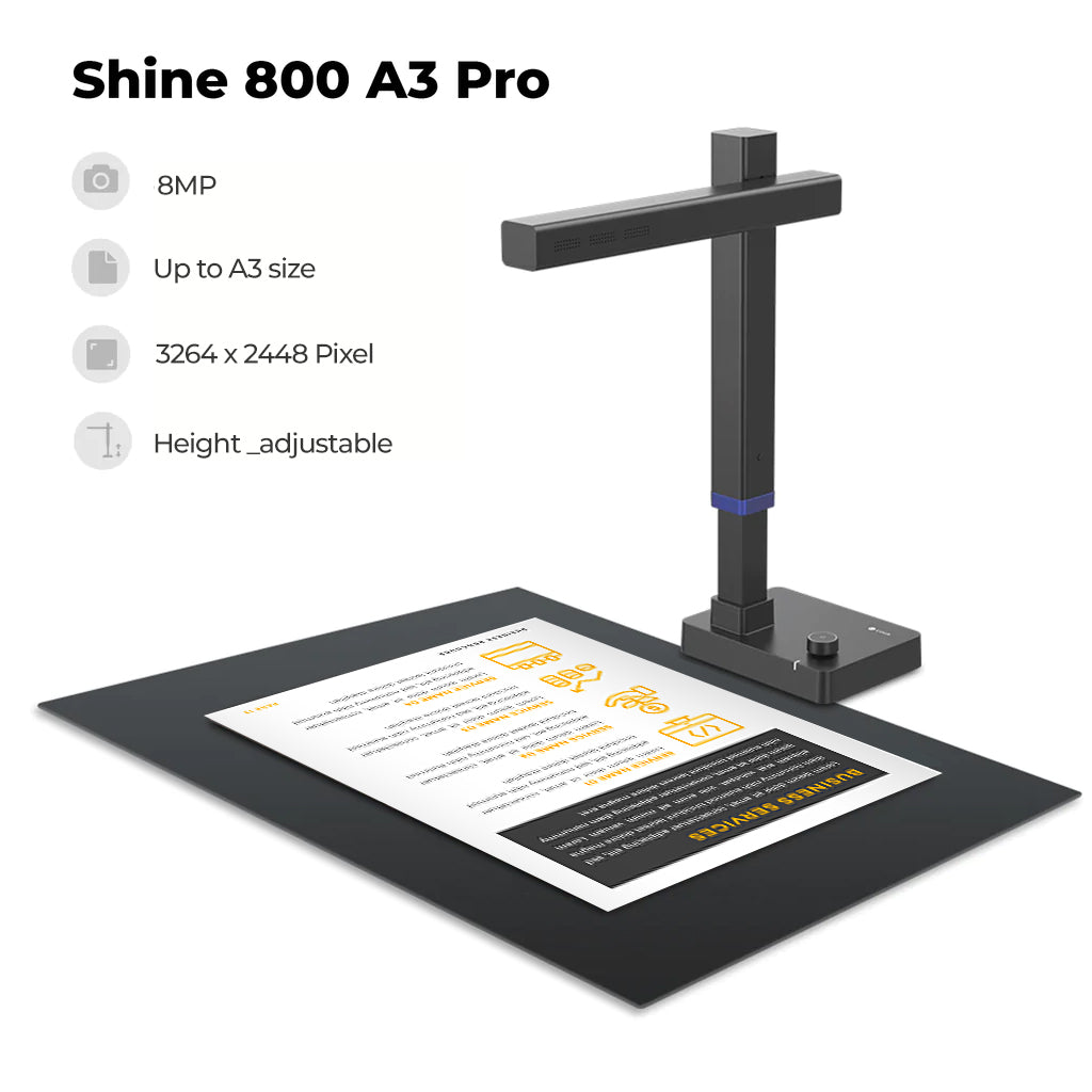 CZUR Shine Pro | Premium Doc Scanner for Fast Scan | Shine 800 A3