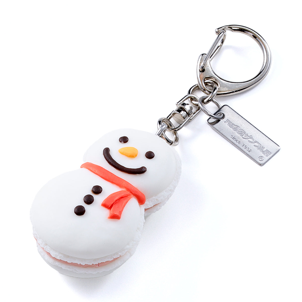 元祖食品サンプル屋｜【クリスマス限定限定】キーリング 雪だるまマカロン