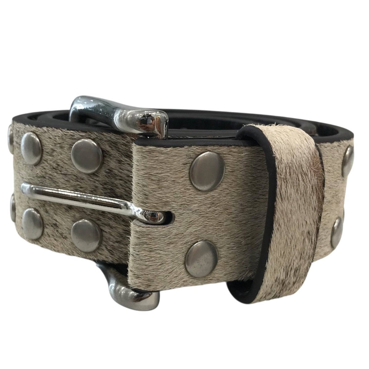 stussy(ステューシー) FW23「8 BALL STUDDED BELT」ハラコレザーベルト