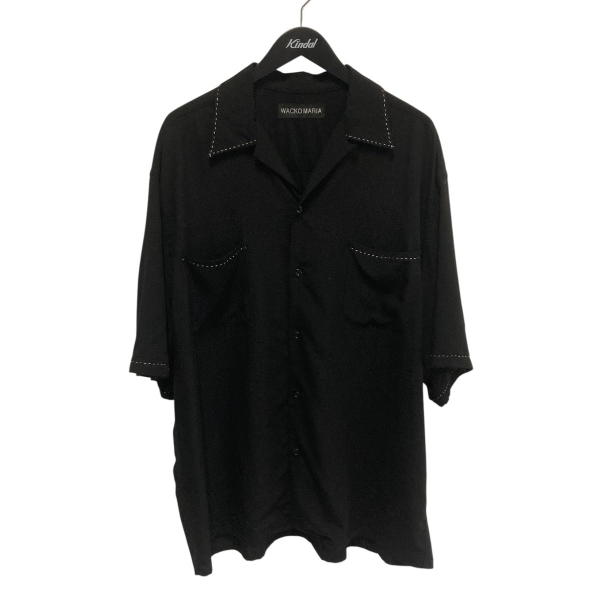 WACKO MARIA(ワコマリア) 50'S OPEN COLLAR SHIRT半袖シャツ ブラック