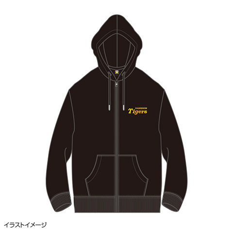 GOLDプリントフルジップパーカー ブラック☆受注生産品☆ - 阪神