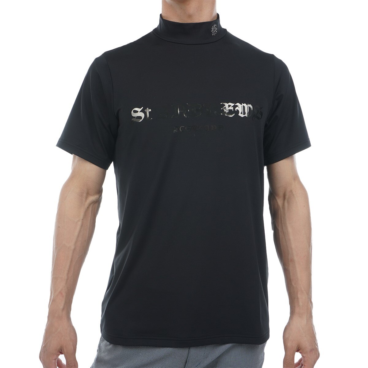 セール・アウトレット】ストレッチ ベア天 ハイネック半袖シャツ(半袖