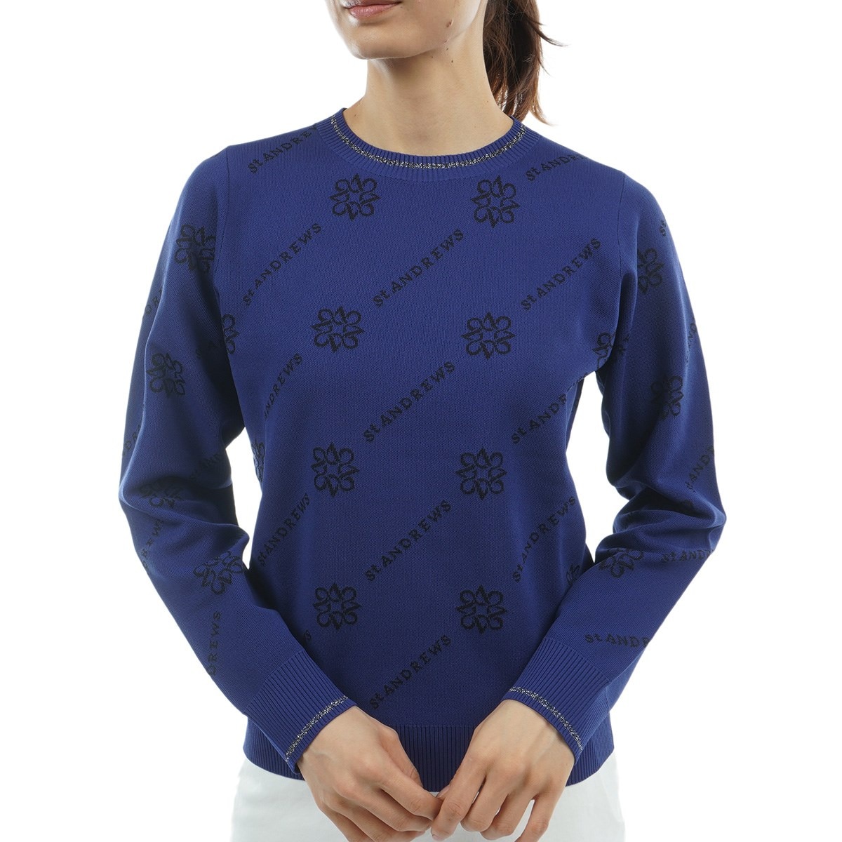 ロゴケルトジャカード プルオーバーセーター レディス(中間着(セーター