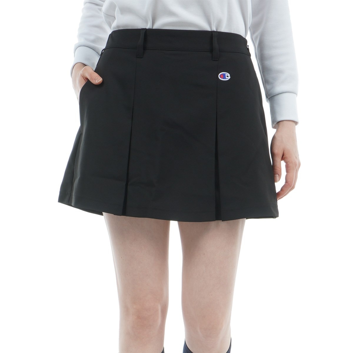 ストレッチスムースクロス 正面プリーツスカート レディス(スカート