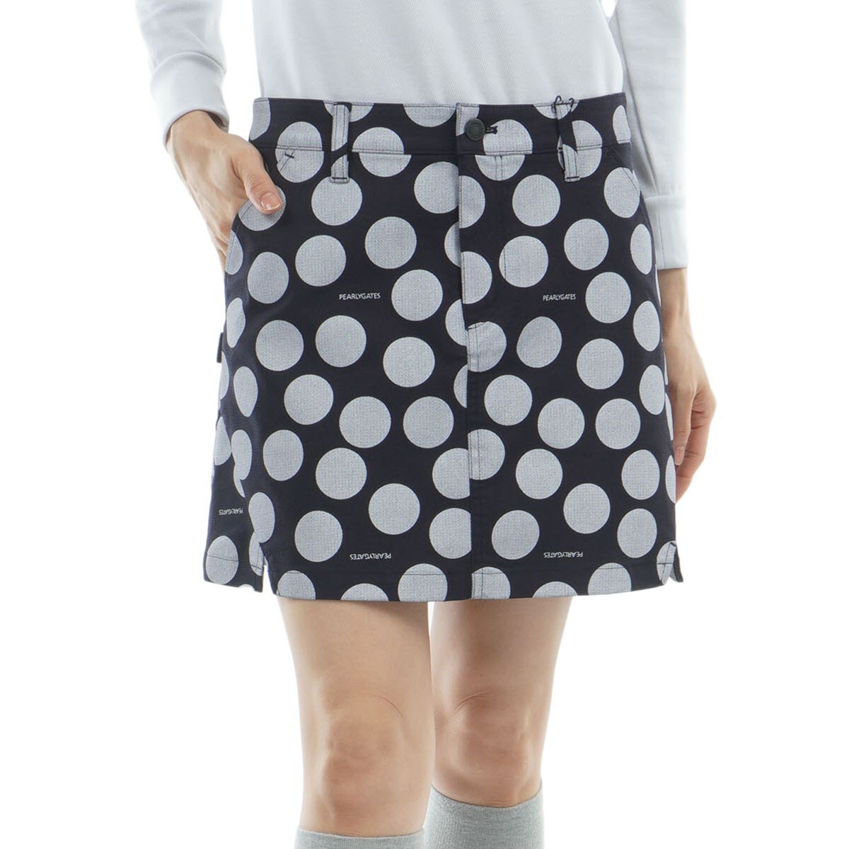 ストレッチドビー ランダムドット柄 スカート レディス(スカート