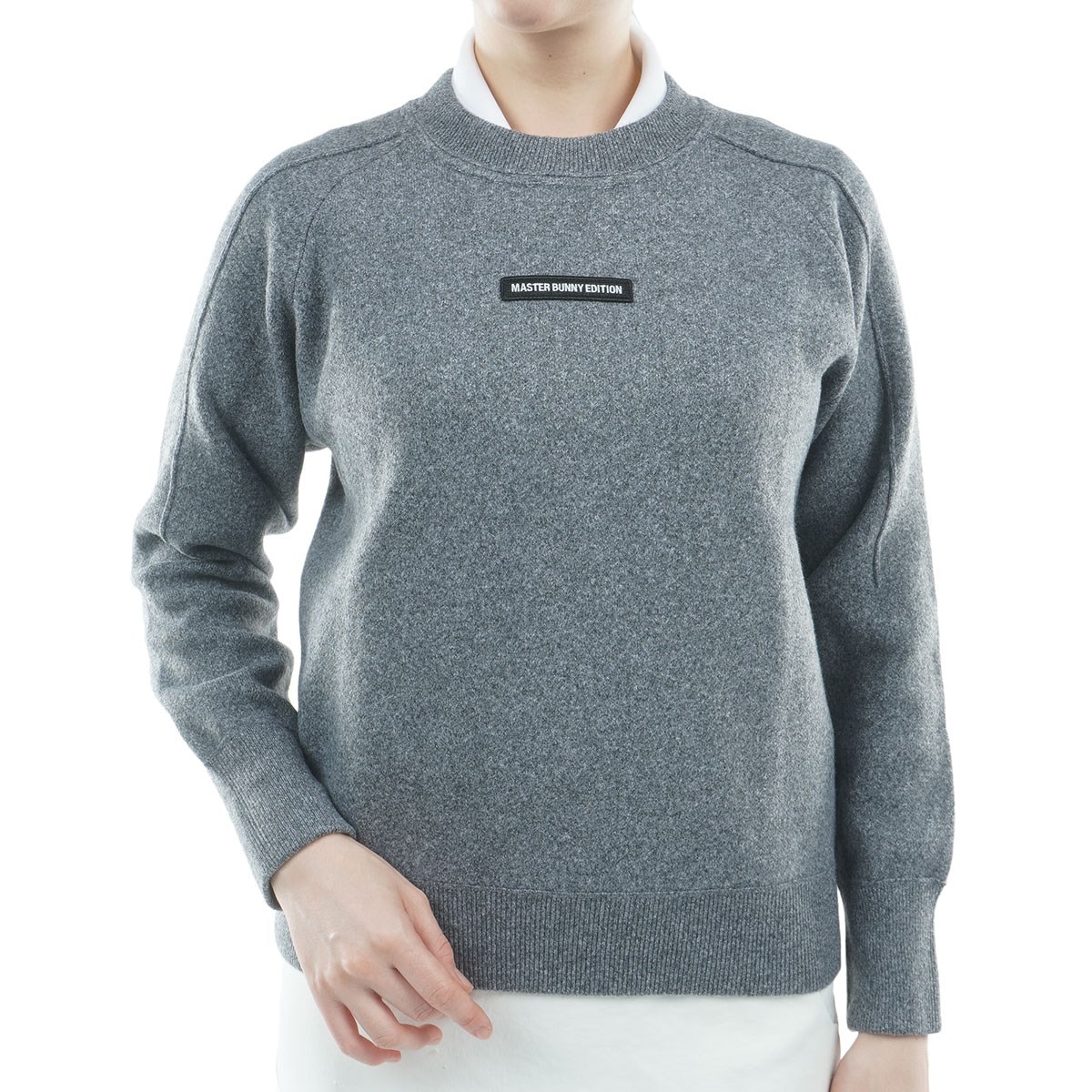 Wジャカードプルオーバー丸首セーター レディス(中間着(セーター