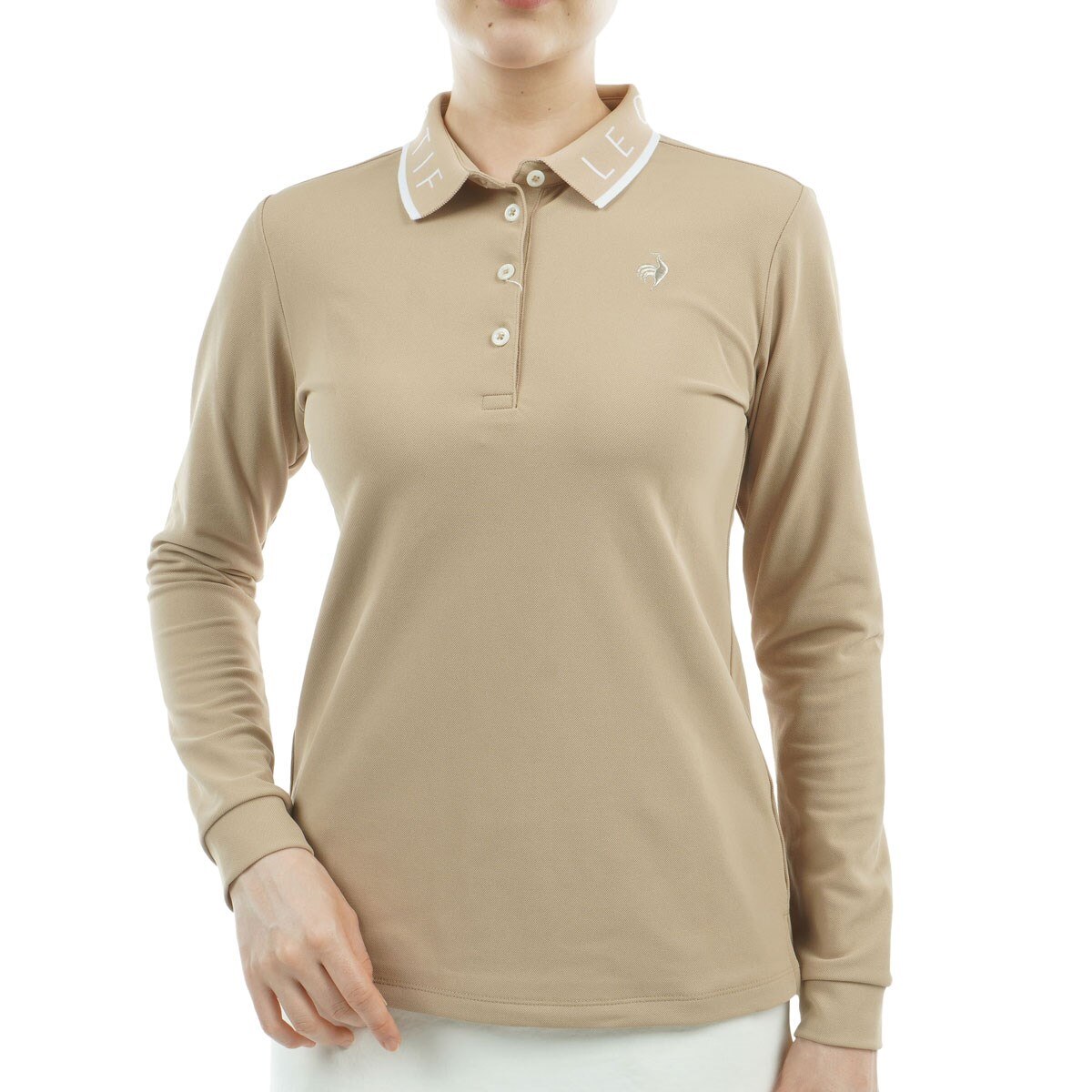 ストレッチ ロゴ襟長袖ポロシャツ レディス(長袖シャツ・ポロシャツ