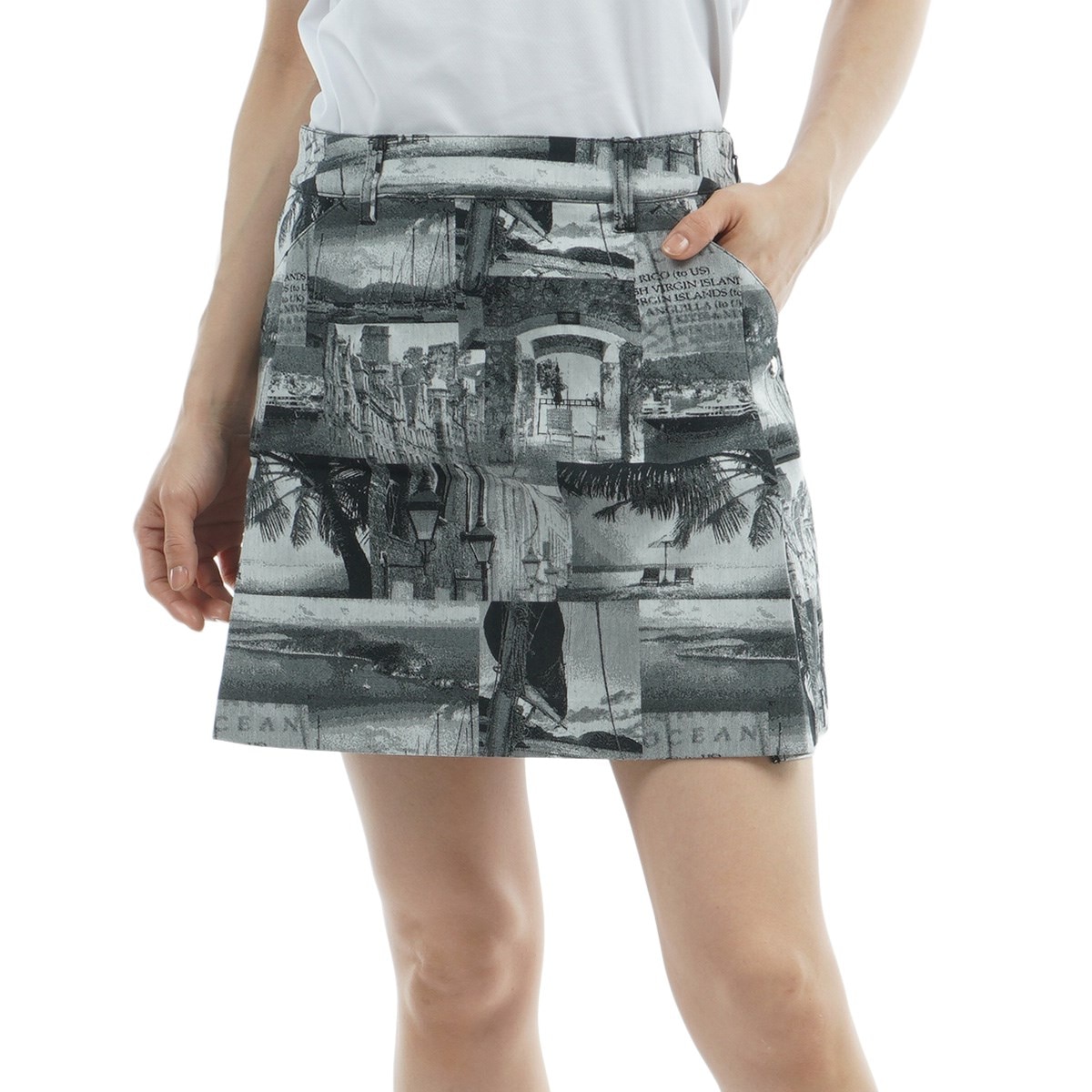 セール・アウトレット】ストレッチ クルーズフォトジャカードスカート