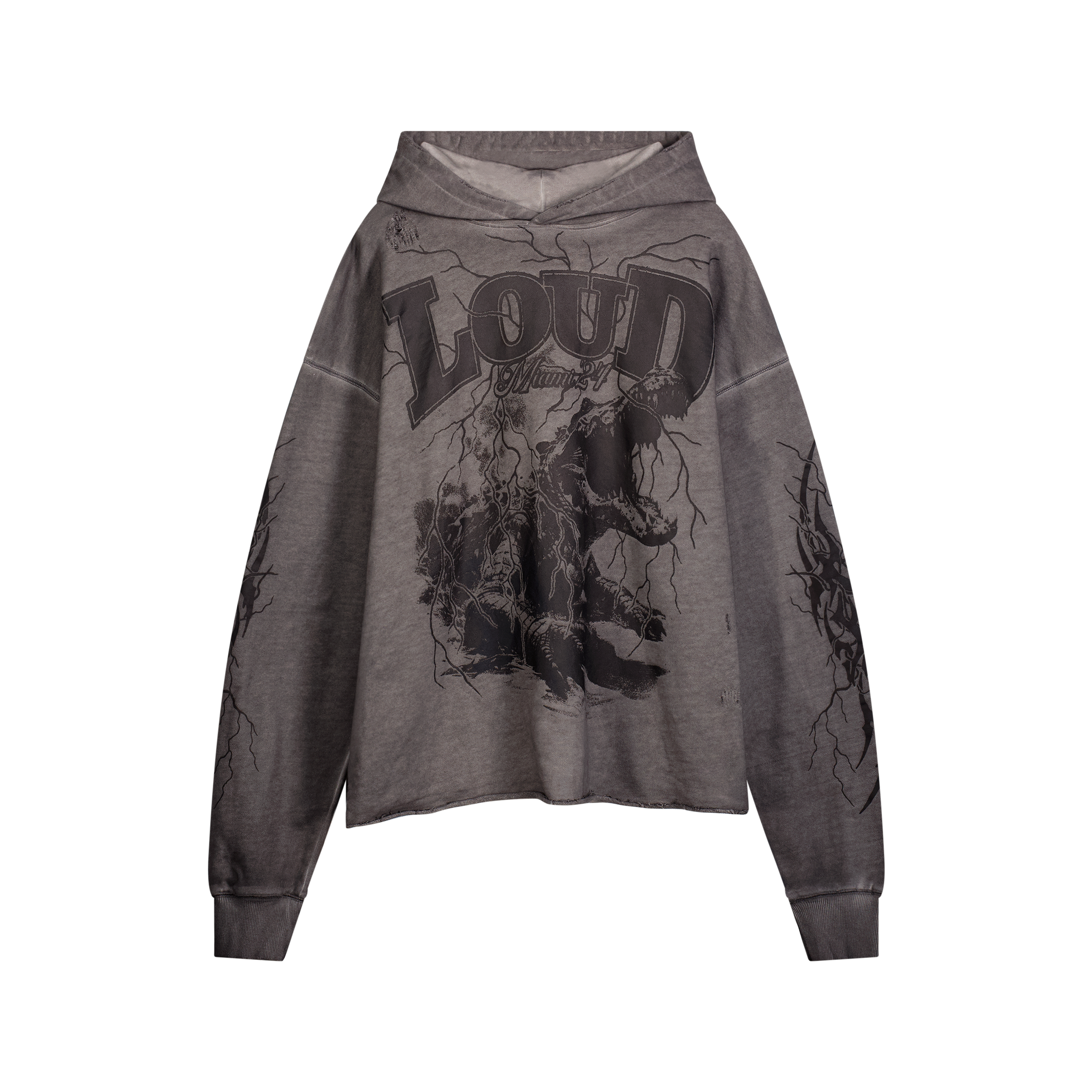 RL Miami 24 Lockjaw Cement Crop Hoodie | Rolling Loud