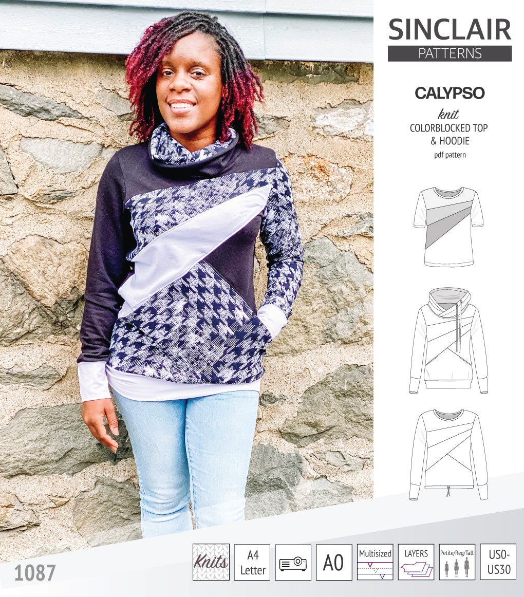 Calypso colorblocked top and hoodie for women (PDF) – Sinclair