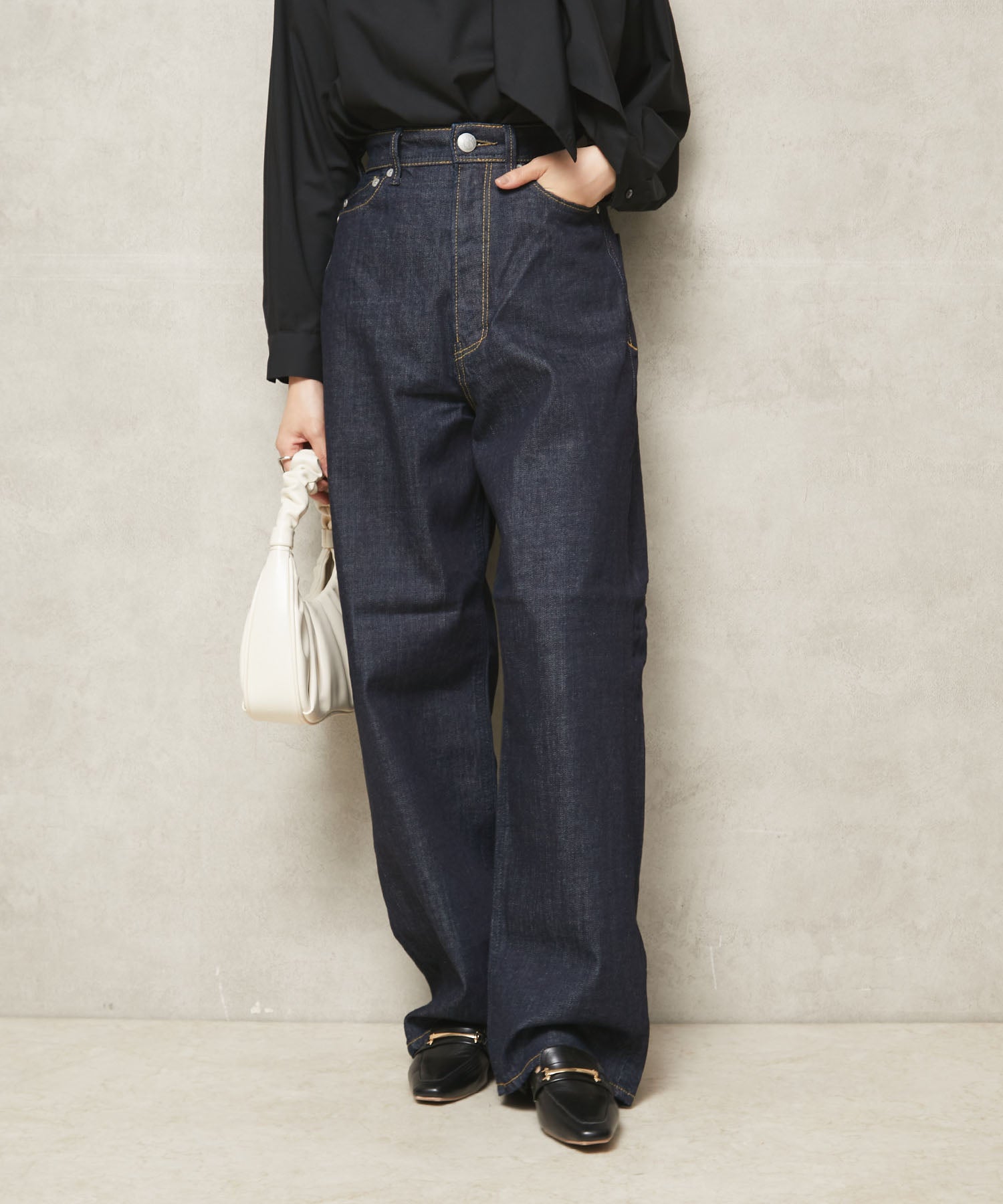 YANUK】JOAN スラブデニムルーズストレート インディゴ – Sirin Online