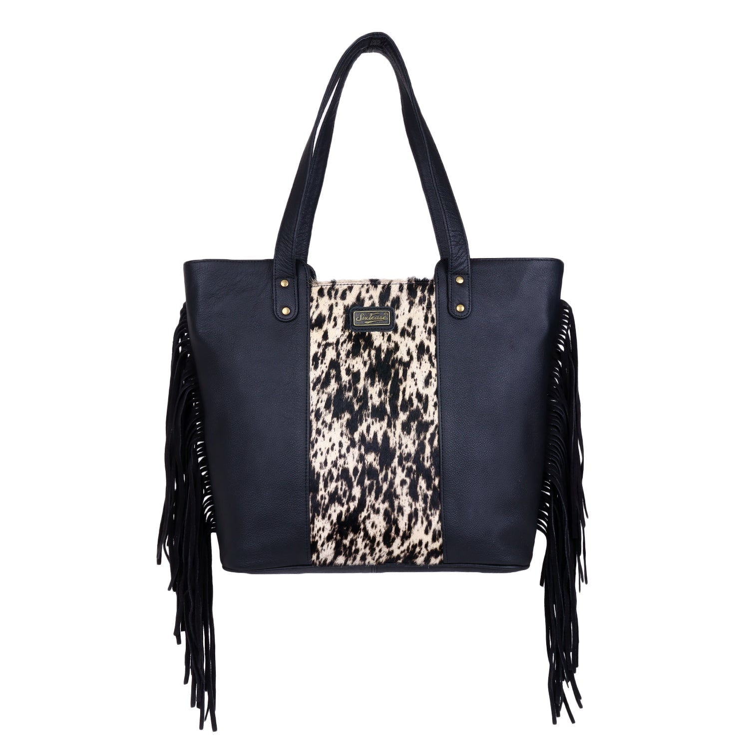 Sixtease's The Monochrome Mao Tote Bag: Sleek Leather, Unique Hair Det