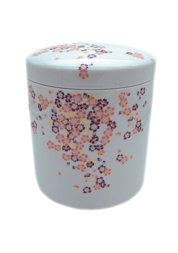 骨壷 みやび桜 白 5寸（4号） – 葬儀問屋