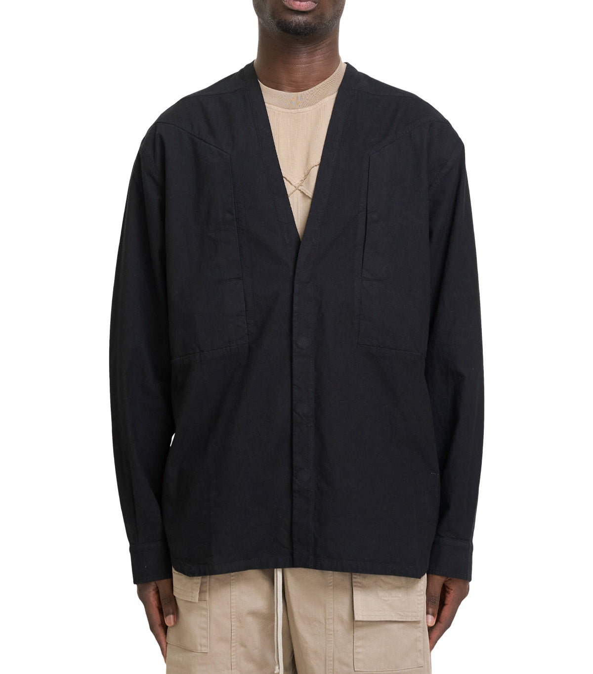 Rick Owens DRKSHDW Larry Jumbo Fogpocket Shirt Black | SOMEWHERE®
