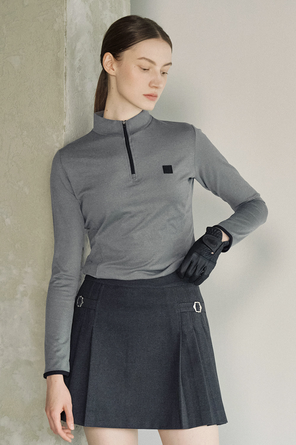 ハーフジップアップ モックネックシャツ（グレー） – SOMUA CLUB
