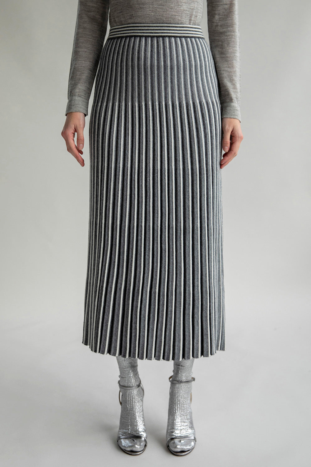 ADELINE SKIRT - GREY IVORY